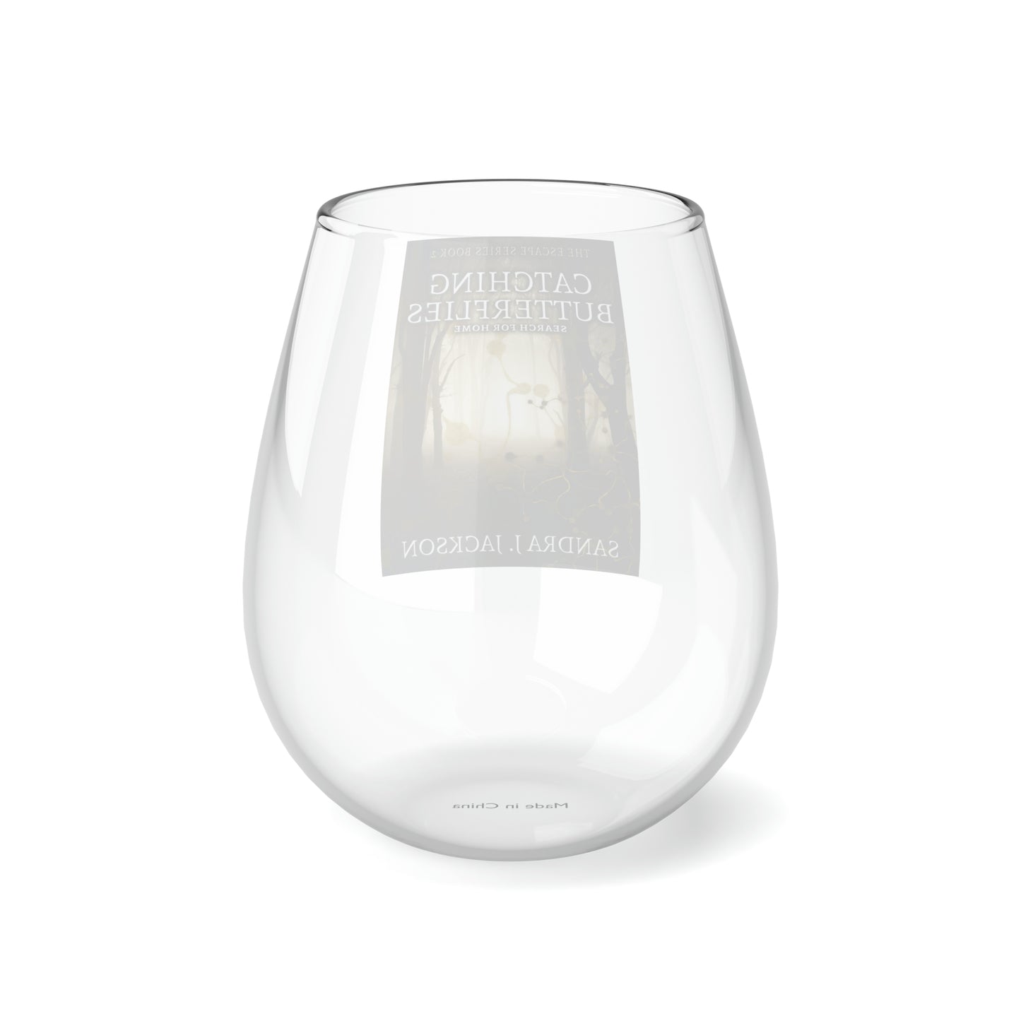 Catching Butterflies - Stemless Wine Glass, 11.75oz