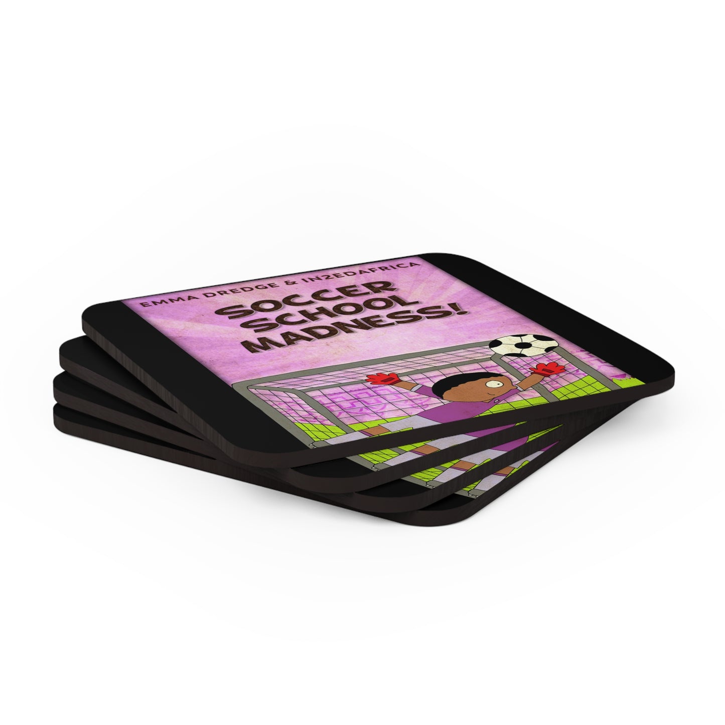 Soccer School Madness! - Corkwood Coaster Set