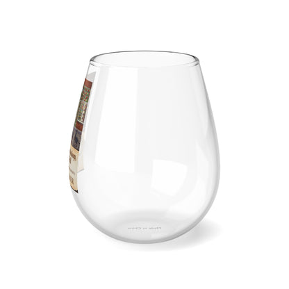 Up On the Bookshop, the Body Fell - Stemless Wine Glass, 11.75oz