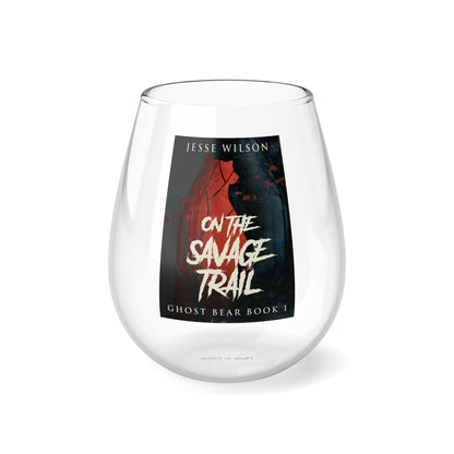 On The Savage Trail - Stemless Wine Glass, 11.75oz