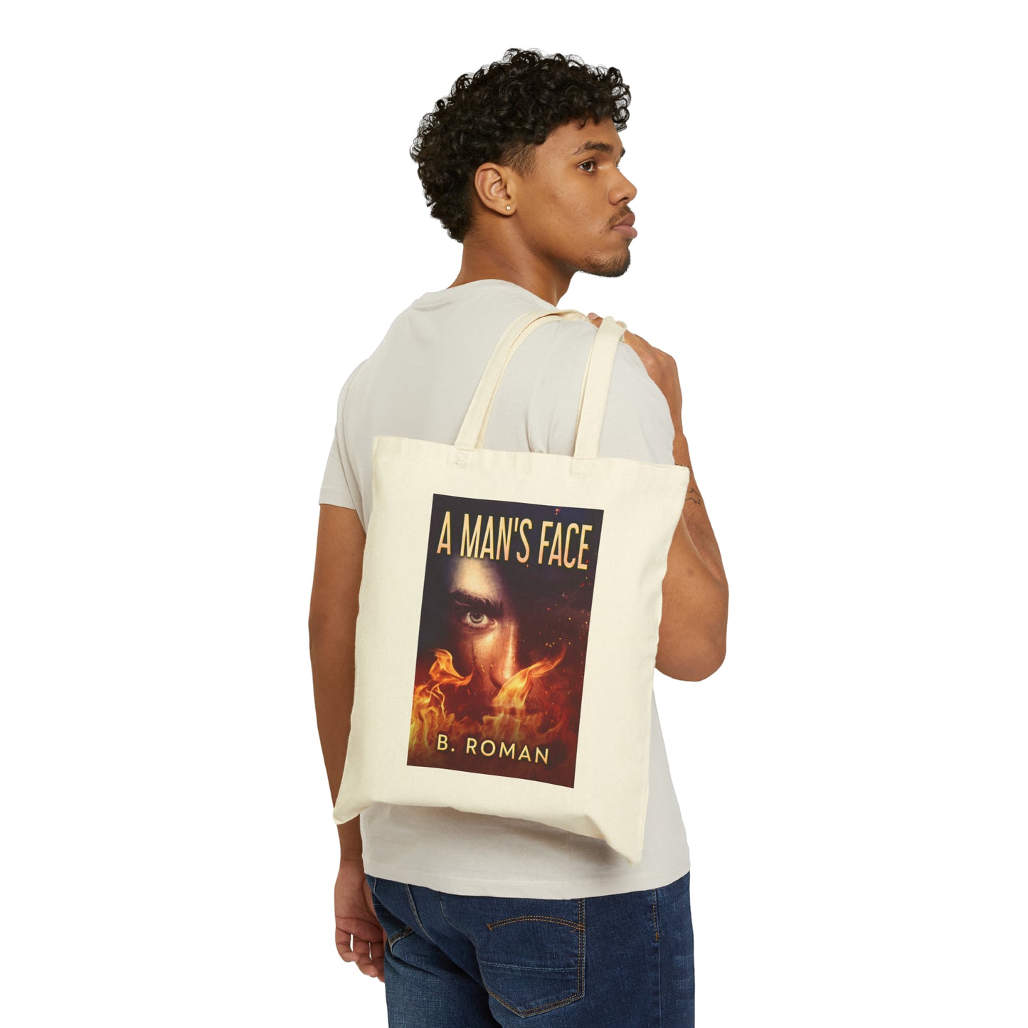 A Man's Face - Cotton Canvas Tote Bag