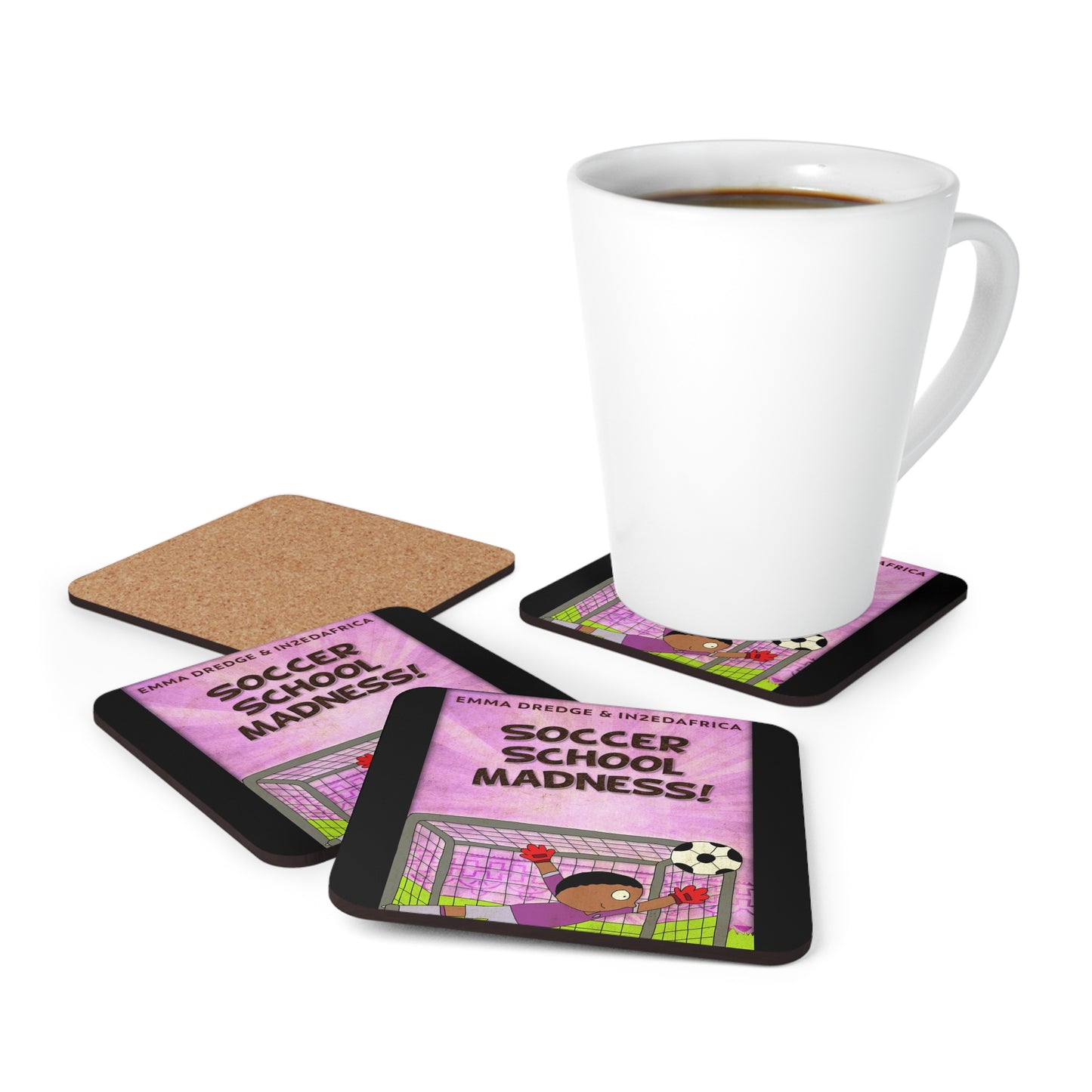 Soccer School Madness! - Corkwood Coaster Set