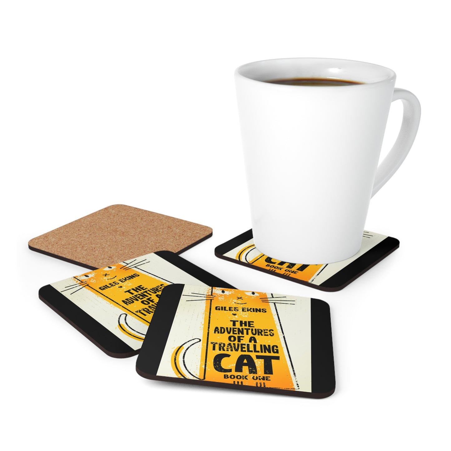 The Adventures Of A Travelling Cat - Corkwood Coaster Set