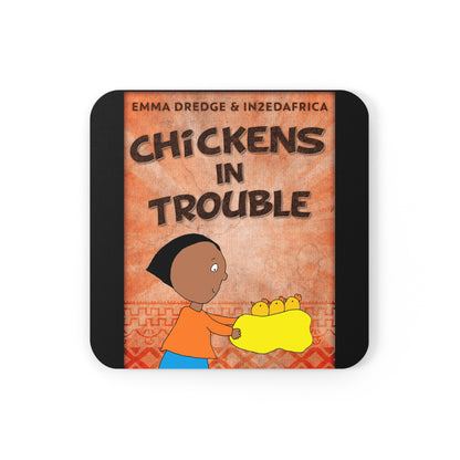 Chickens In Trouble - Corkwood Coaster Set