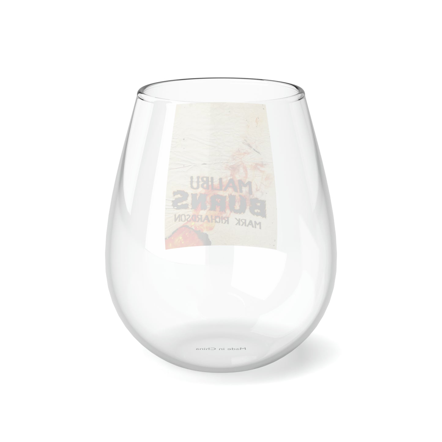 Malibu Burns - Stemless Wine Glass, 11.75oz