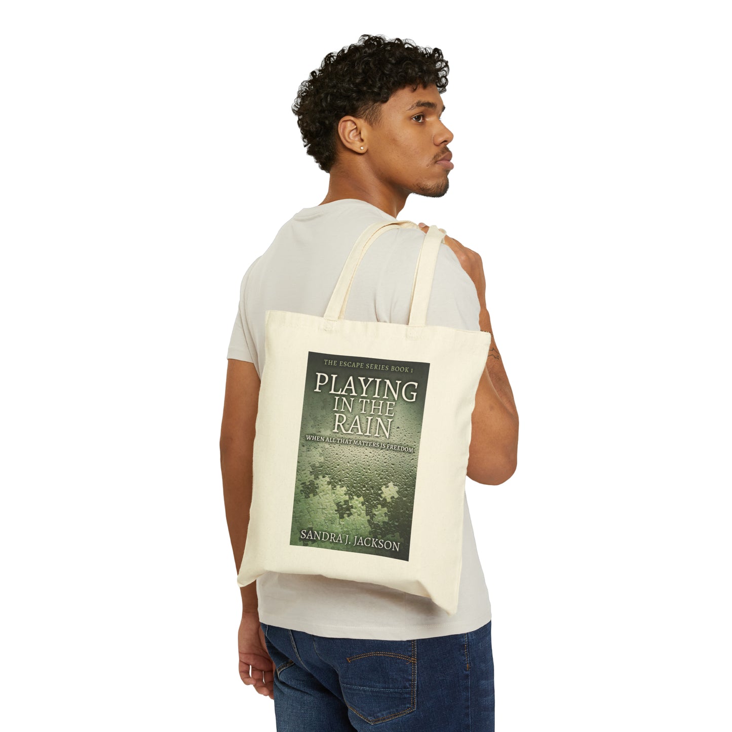 Playing in The Rain - Cotton Canvas Tote Bag