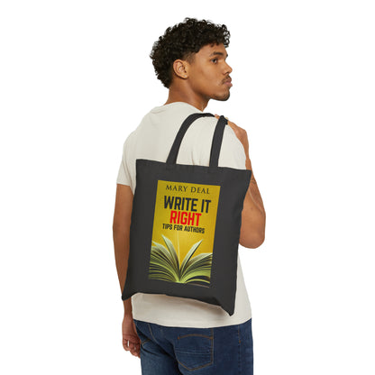 Write It Right - Cotton Canvas Tote Bag