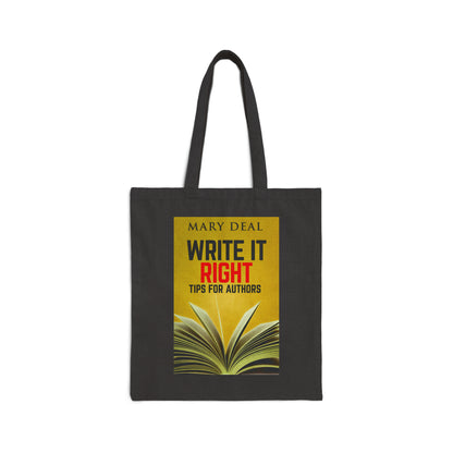 Write It Right - Cotton Canvas Tote Bag