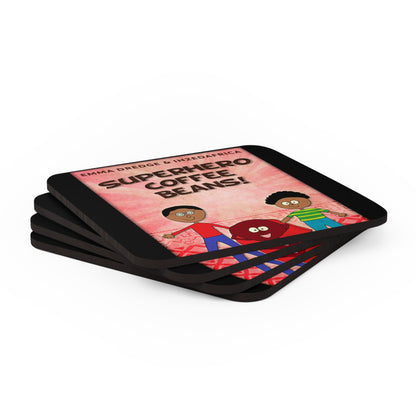 Superhero Coffee Beans! - Corkwood Coaster Set