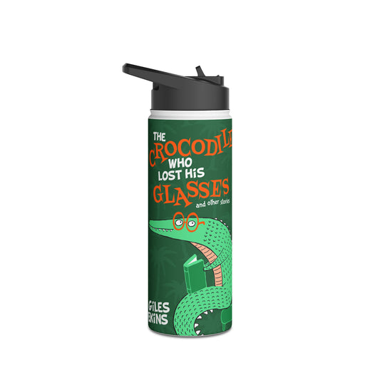 The Crocodile Who Lost His Glasses - Stainless Steel Water Bottle