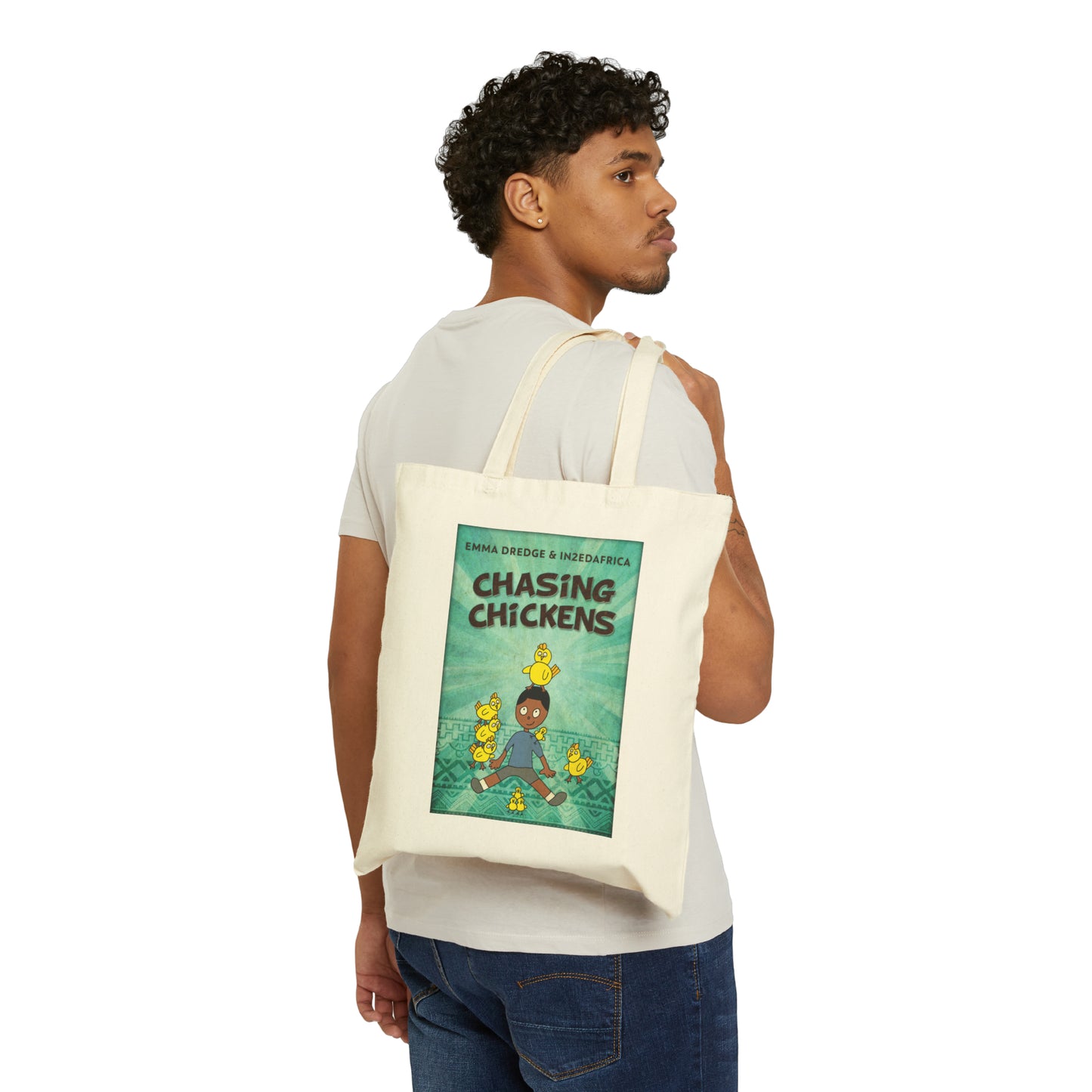 Chasing Chickens - Cotton Canvas Tote Bag