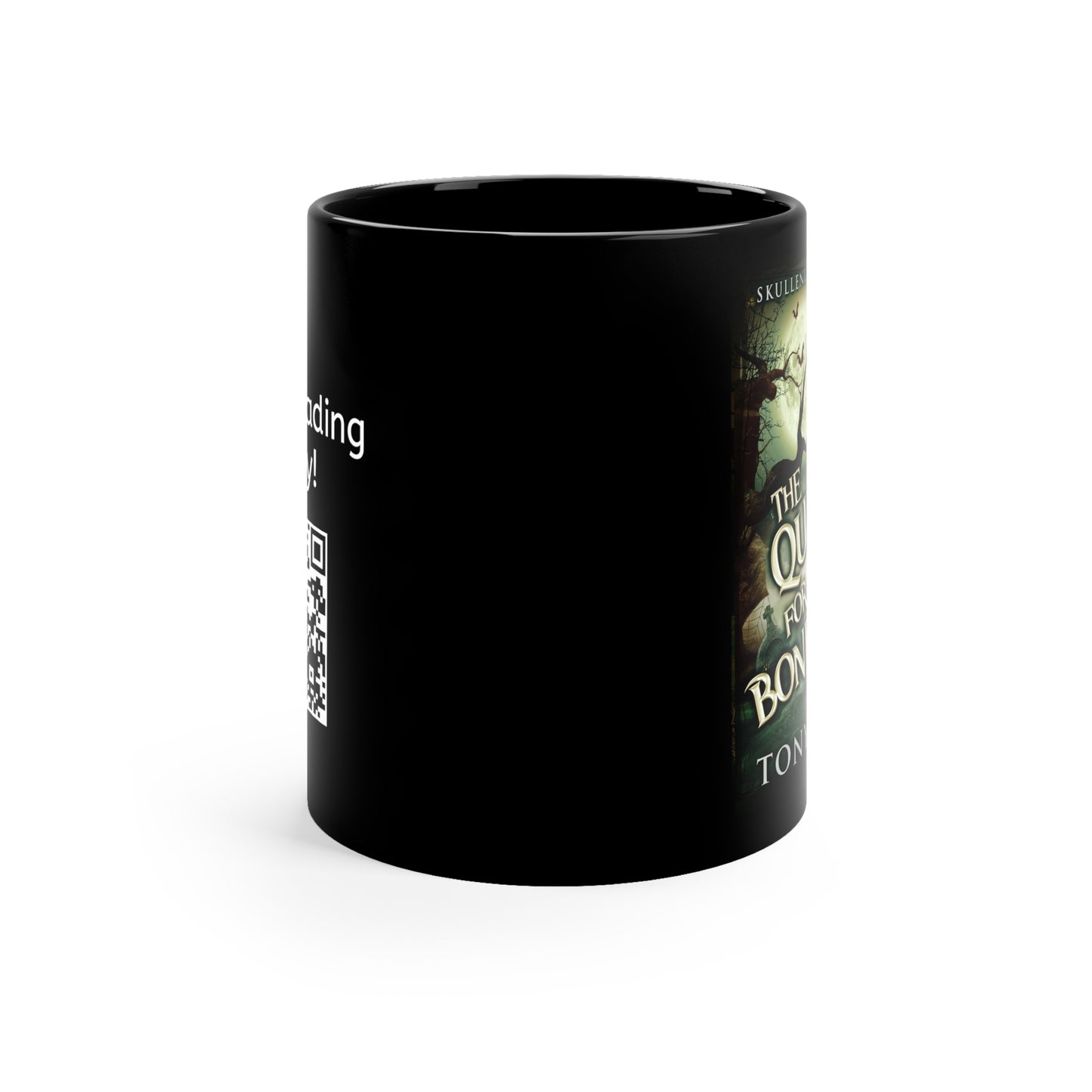 The Quest for the Bone Idol - Black Coffee Mug