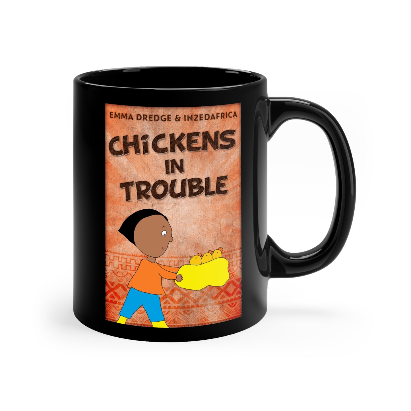 Chickens In Trouble - Black Coffee Mug