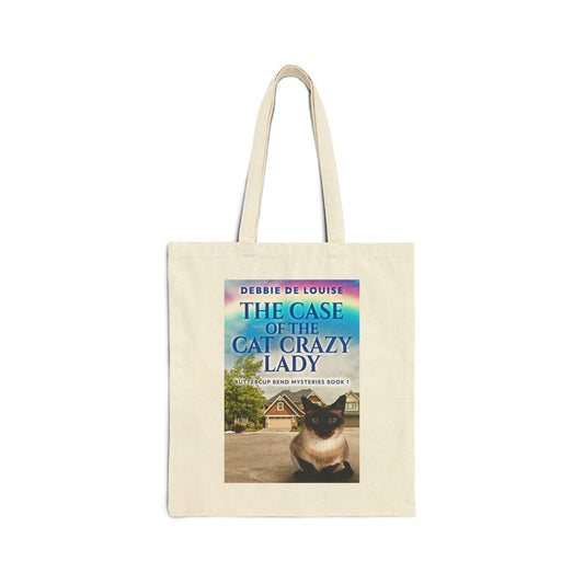 The Case Of The Cat Crazy Lady - Cotton Canvas Tote Bag