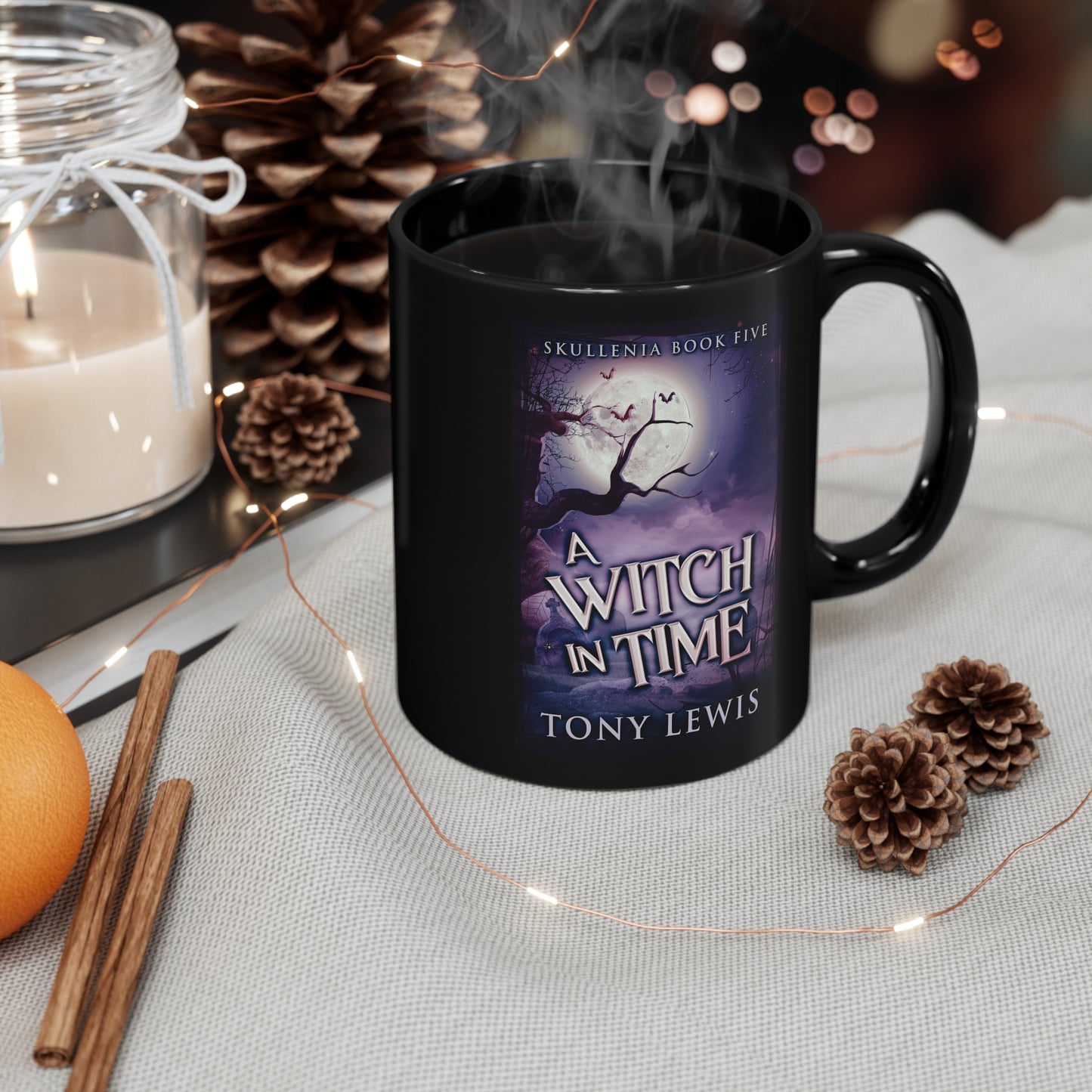 A Witch in Time - Black Coffee Mug