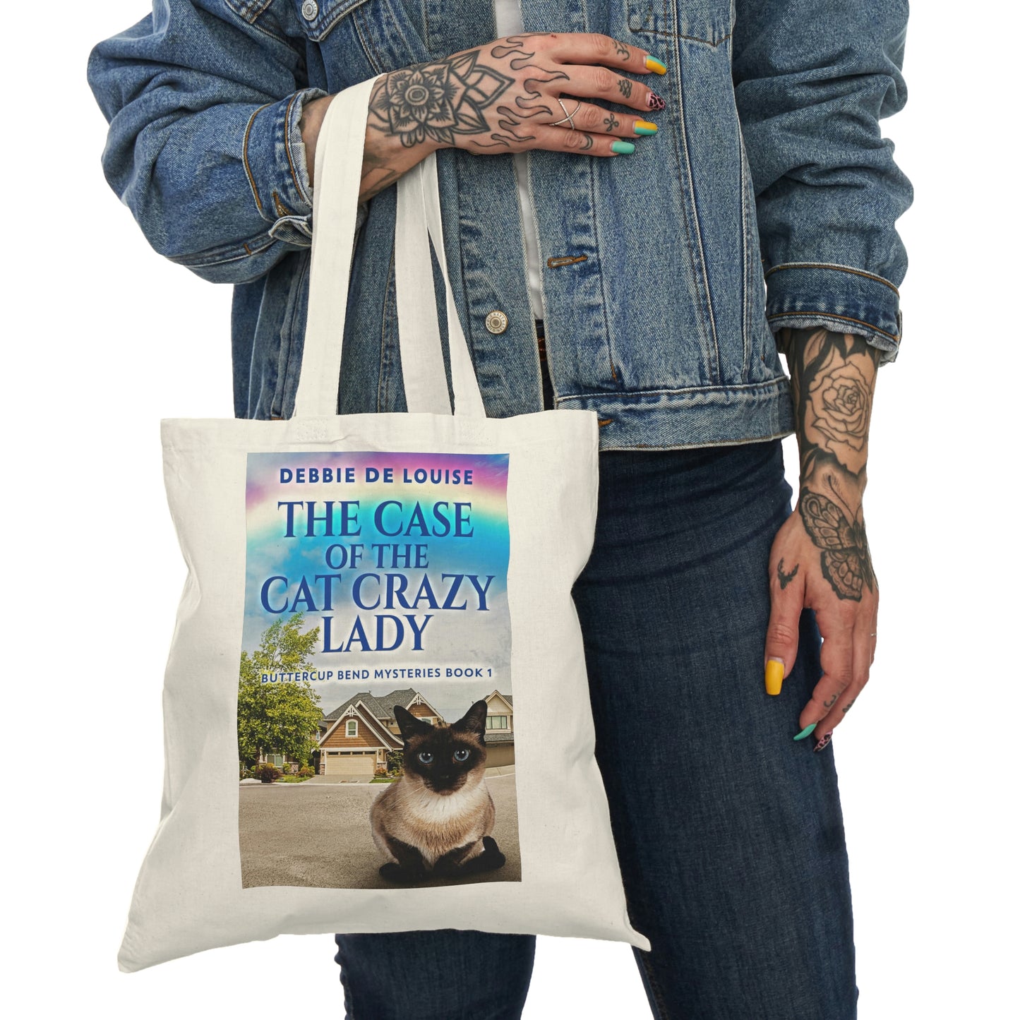 The Case Of The Cat Crazy Lady - Natural Tote Bag