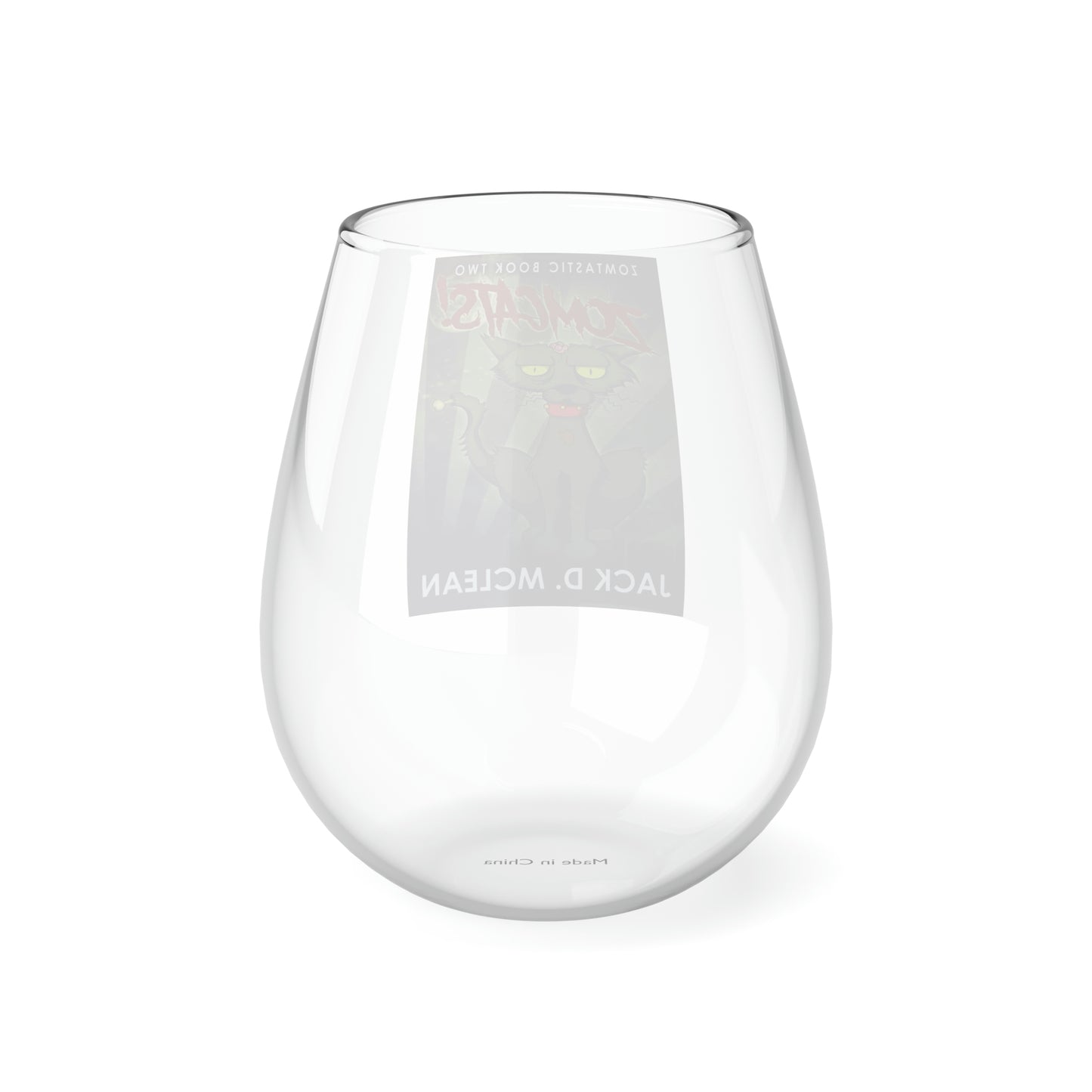 Zomcats! - Stemless Wine Glass, 11.75oz