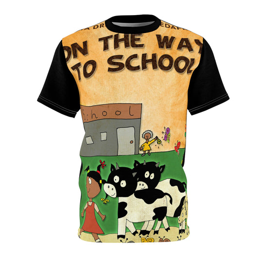 On The Way To School - Unisex All-Over Print Cut & Sew T-Shirt