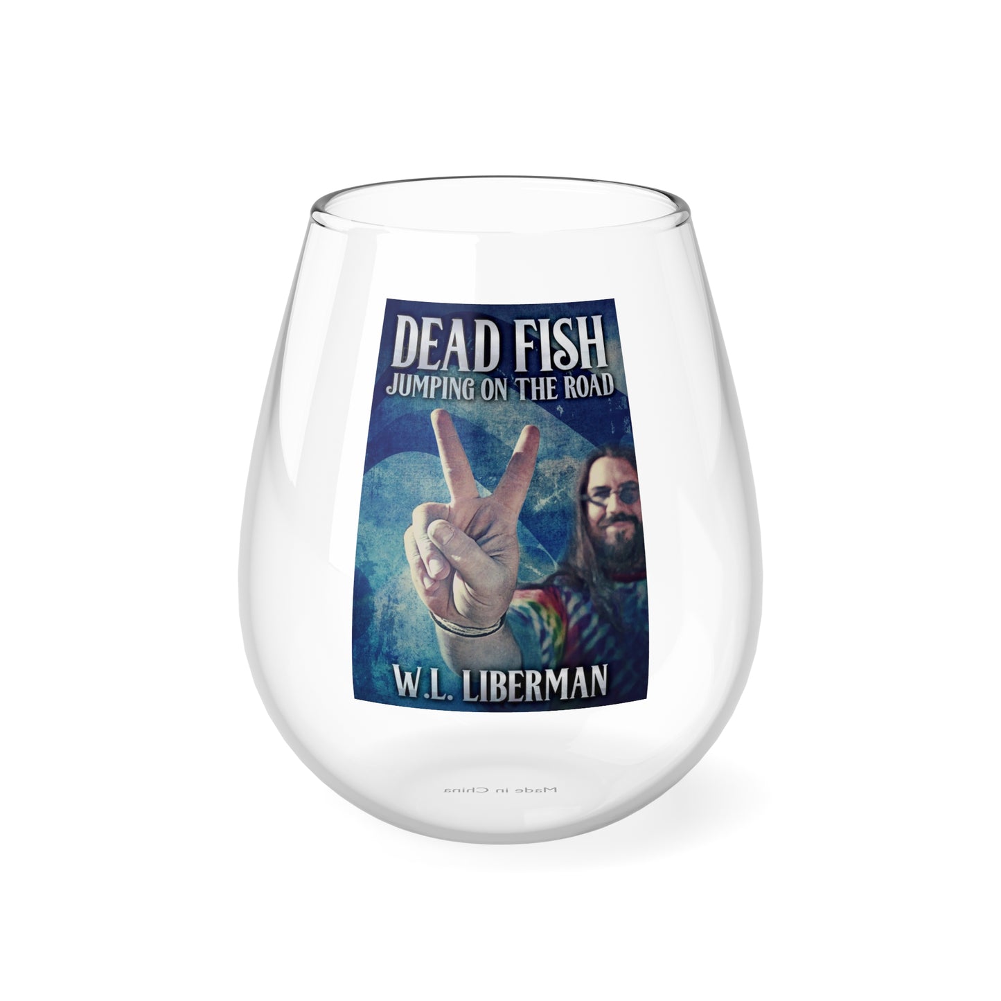 Dead Fish Jumping On The Road - Stemless Wine Glass, 11.75oz