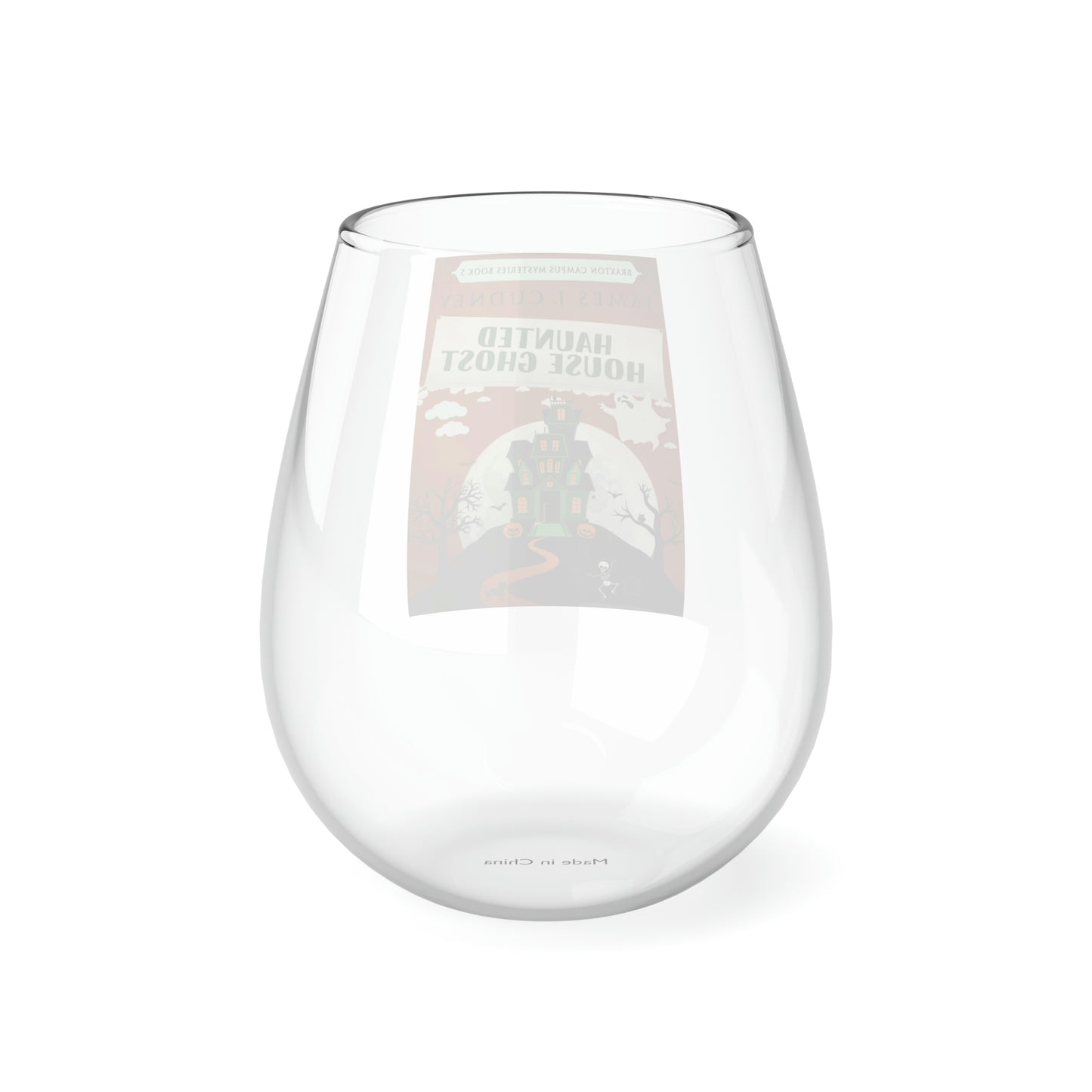 Haunted House Ghost - Stemless Wine Glass, 11.75oz