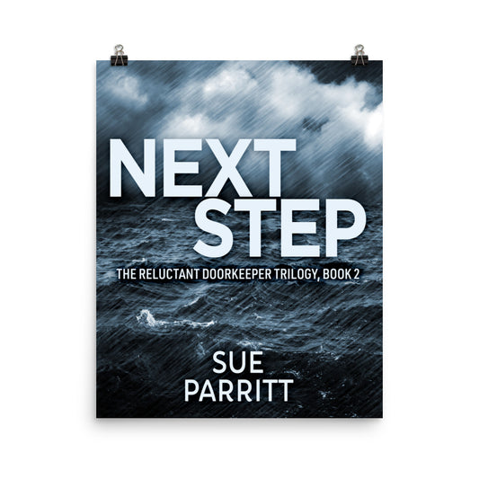 poster with cover art from Sue Parritt's book Next Step