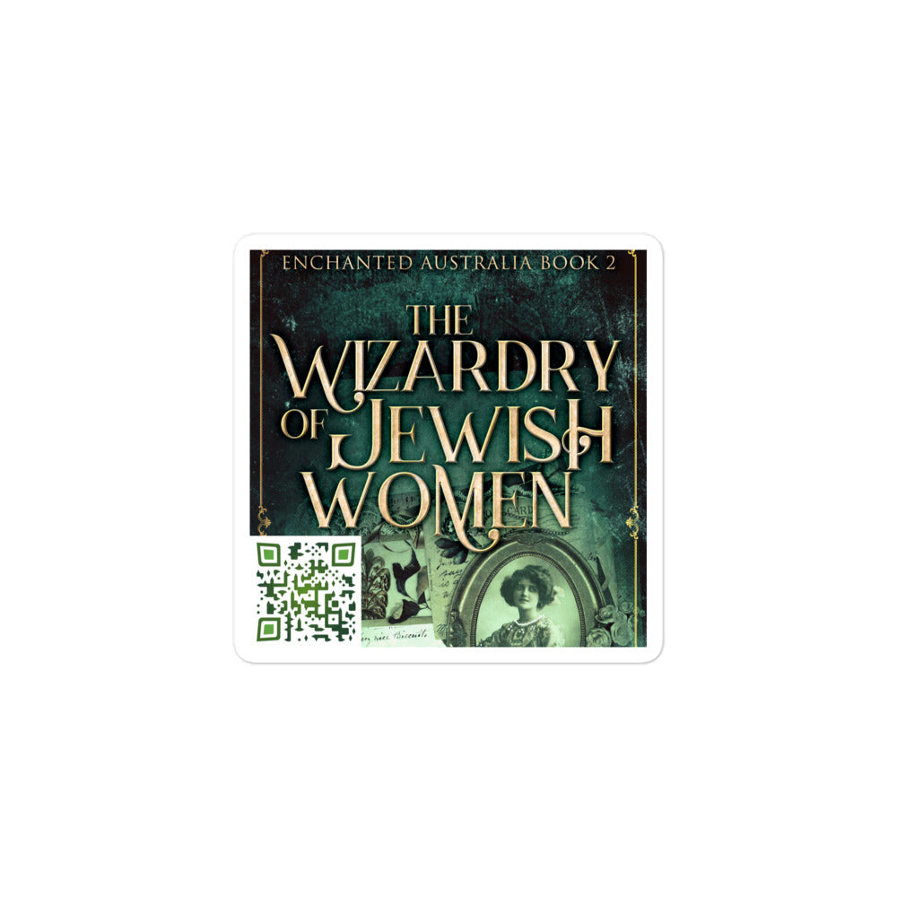 sticker with cover art from Gillian Polack’s book The Wizardry of Jewish Women